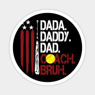 Dada Daddy Dad Coach Bruh Softball Dad Magnet